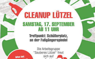 Nicht vergessen: Cleanup Lützel am Samstag 17.September !